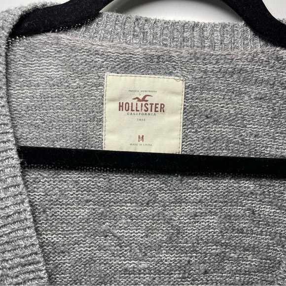 Hollister women’s grey Y2K long long sleeve button up oversized cardigan in M - Picture 3 of 6